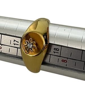 Madewell Spark Signet Ring Gold Tone Size 4.25 Classic Preppy Old Money